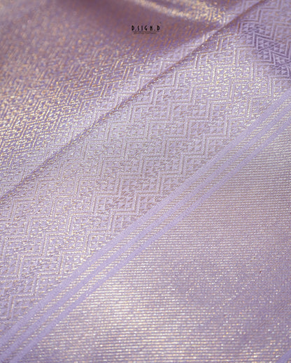 2G ZARI GOLD - PASTEL LUMINA PURE SILK DHOTI SET -  LILAC