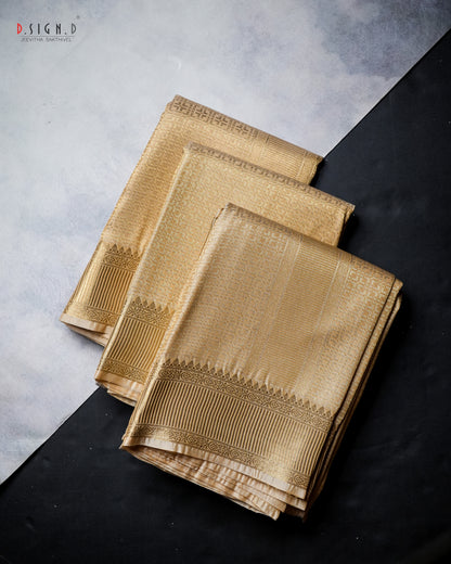 VAJRA TISSUE FINE SILK DHOTI SET- GOLD