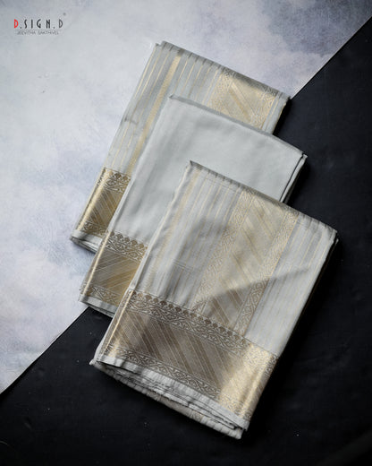 PARAMPARA GREY FINE SILK DHOTI SET