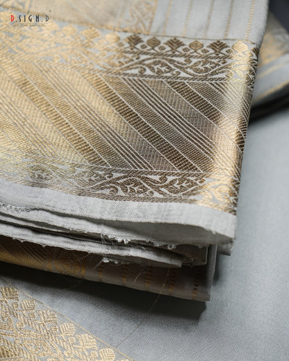 PARAMPARA GREY FINE SILK DHOTI SET