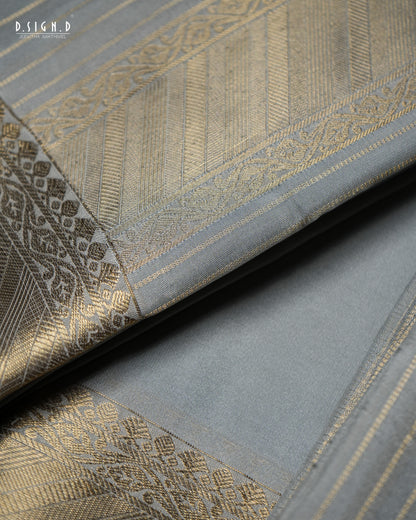 PARAMPARA GREY FINE SILK DHOTI SET