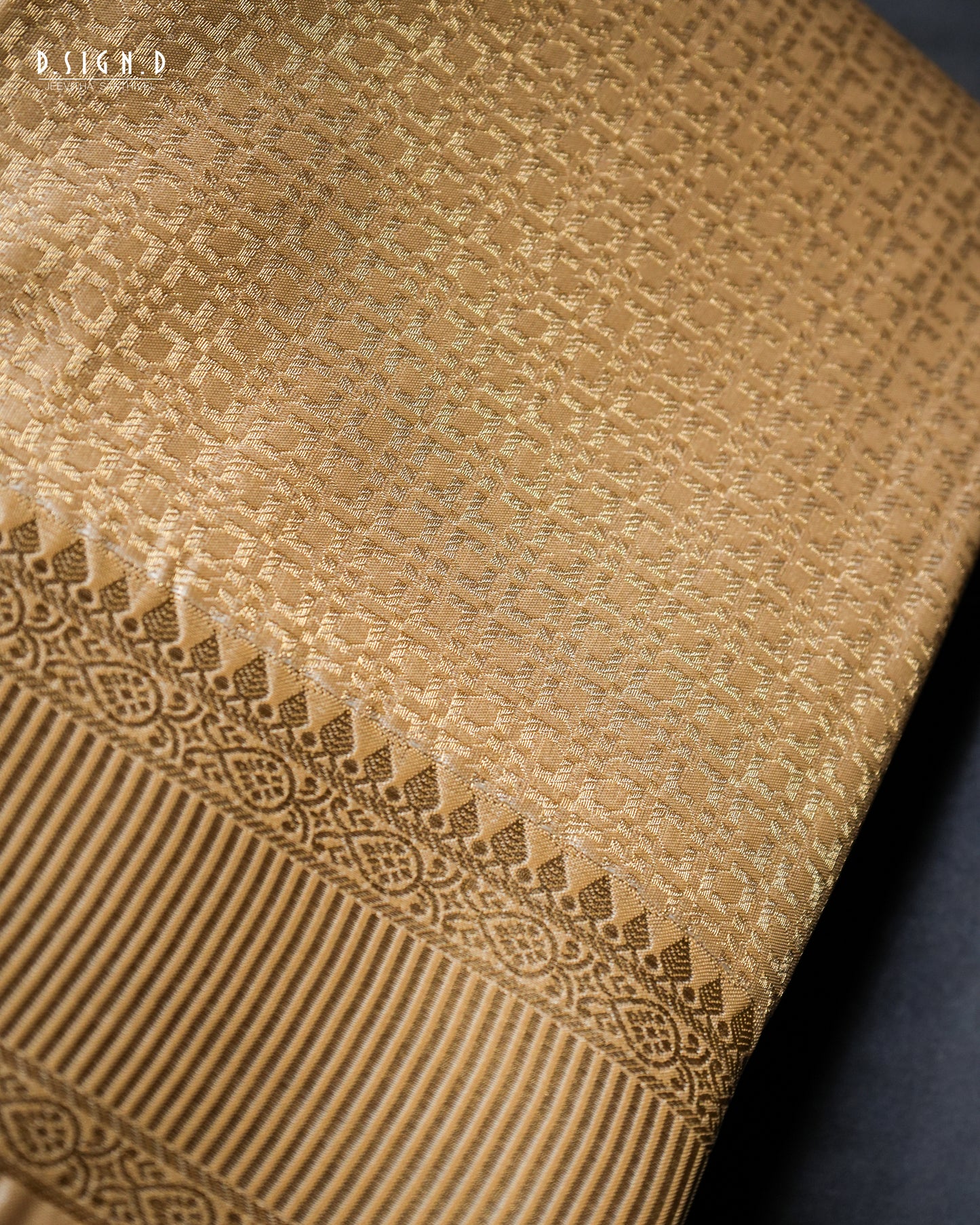 VAJRA TISSUE FINE SILK DHOTI SET- GOLD