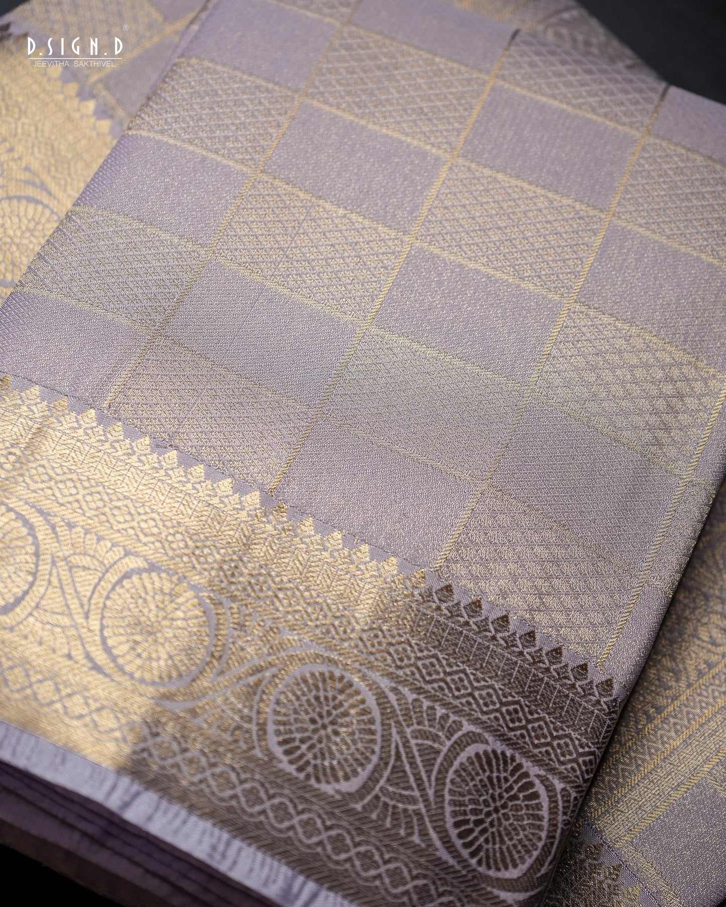 LAVENDER TISSUE KATTAM FINE SILK DHOTI SET
