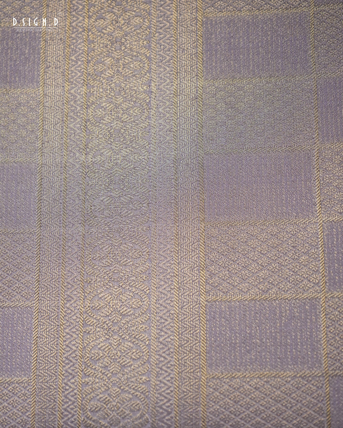 LAVENDER TISSUE KATTAM FINE SILK DHOTI SET