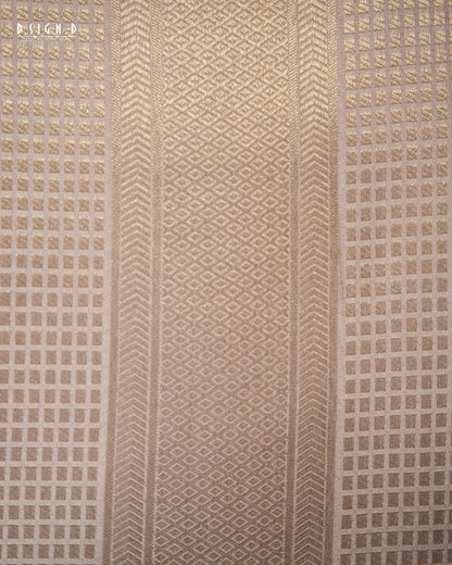 ZARI CHECK FINE SILK DHOTI SET - ROSE GOLD
