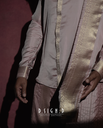 Bridal Rose Fine silk dhoti Set - Bridal