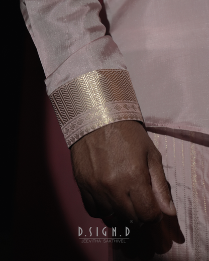 Bridal Rose Fine silk dhoti Set - Bridal