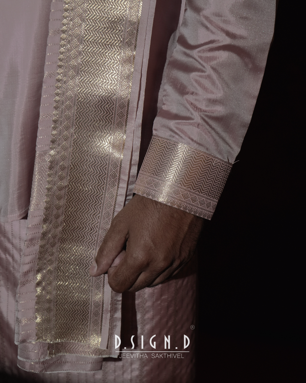 Bridal Rose Fine silk dhoti Set - Bridal