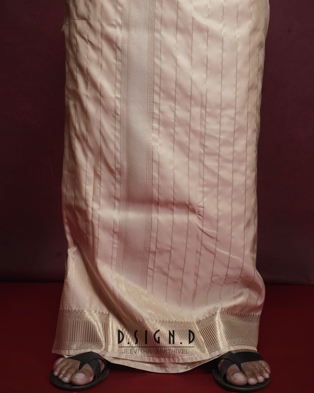 Gold soft silk dhoti Set - Bridal