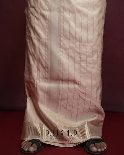Gold soft silk dhoti Set - Bridal