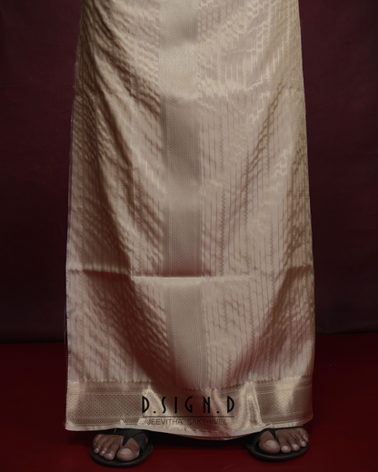 Gold Fine silk dhoti Set - Bridal