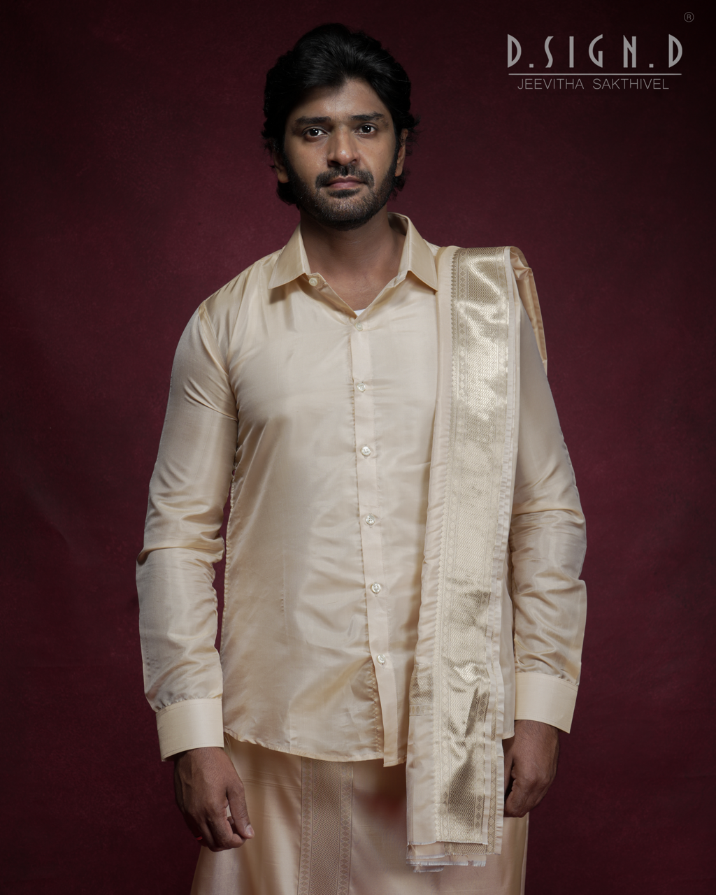 Classic- Gold fine silk dhoti set
