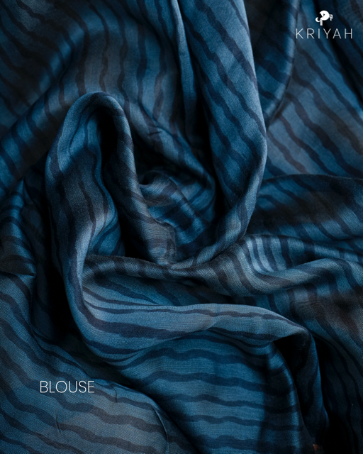 Parrot Chanderi Silk Saree - Blue