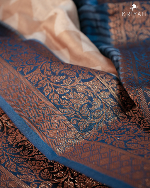 Parrot Chanderi Silk Saree - Blue