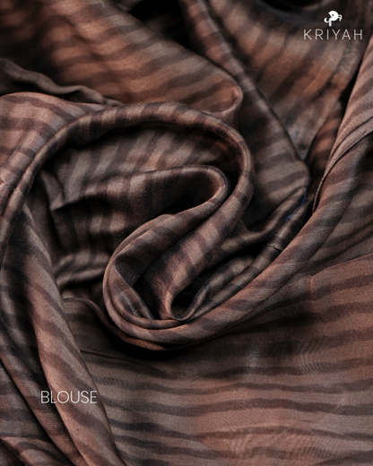 Parrot Chanderi Silk Saree - Brown