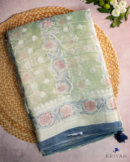 Tissue Kota Saree - Green