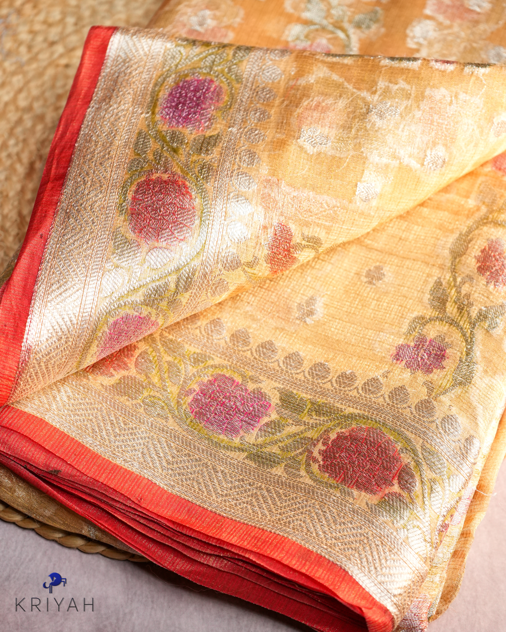 Tissue Kota Saree - Gold