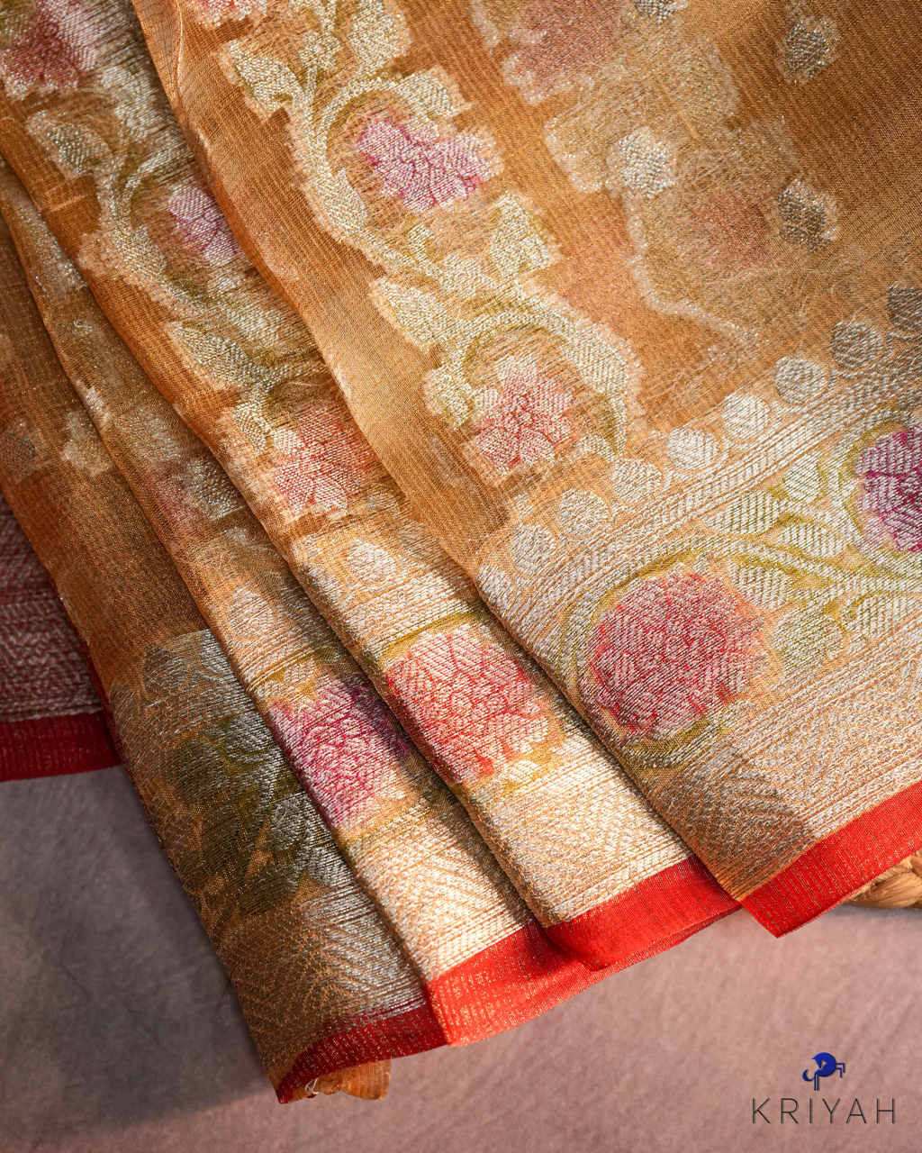 Tissue Kota Saree - Gold