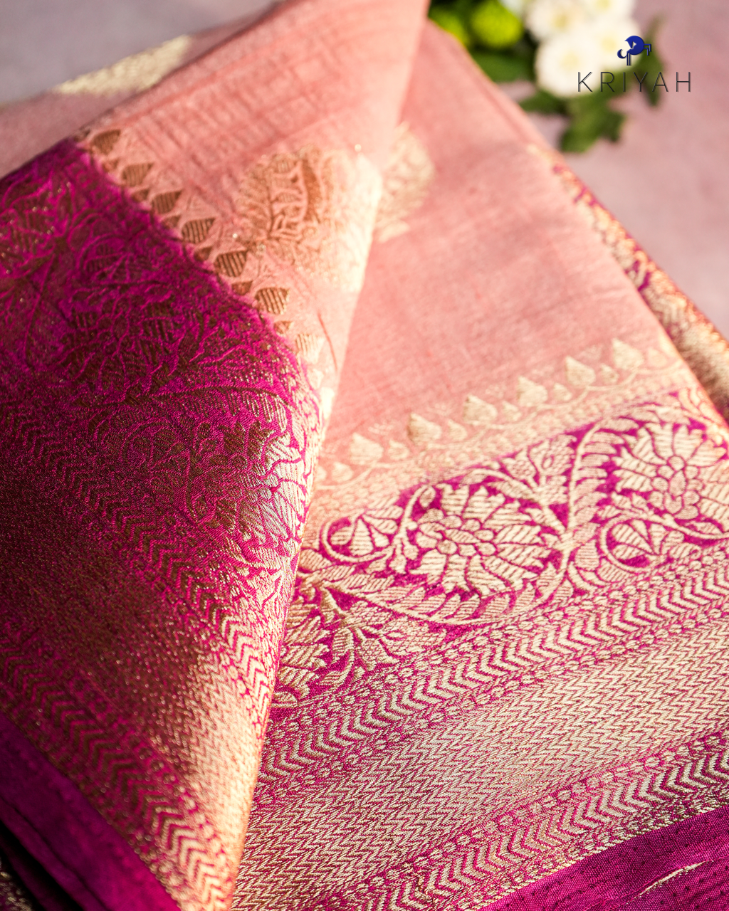 Banarasi  Saree - Peach