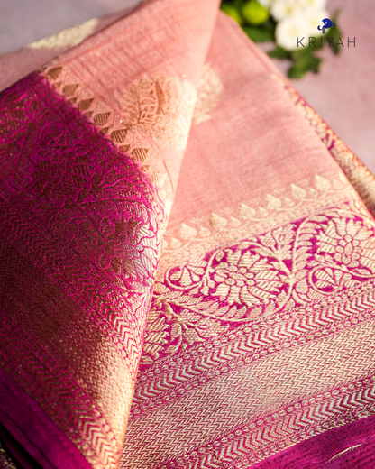 Banarasi  Saree - Peach