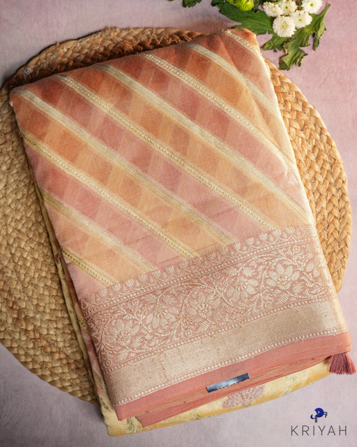 Chiniya silk Saree - Lemon Yellow