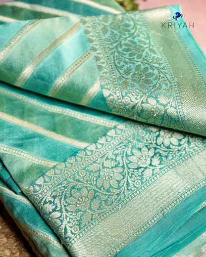 Chiniya silk Saree - Teal