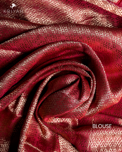 Chiniya Silk Saree - Red