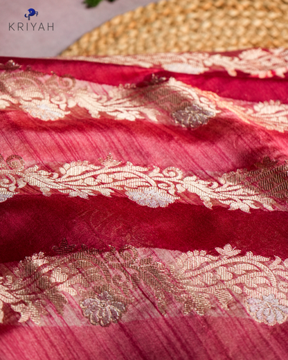 Chiniya Silk Saree - Red