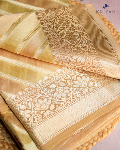 Chiniya silk Saree - Powder Yellow