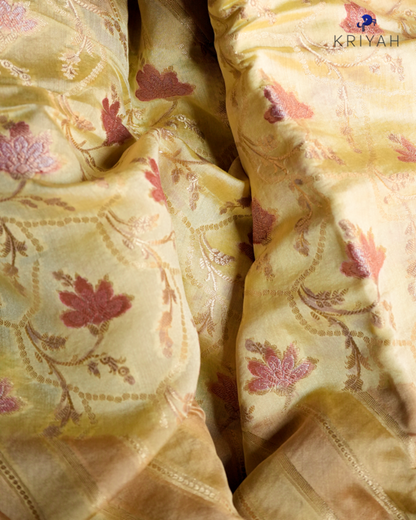 Chiniya silk Saree - Powder Yellow