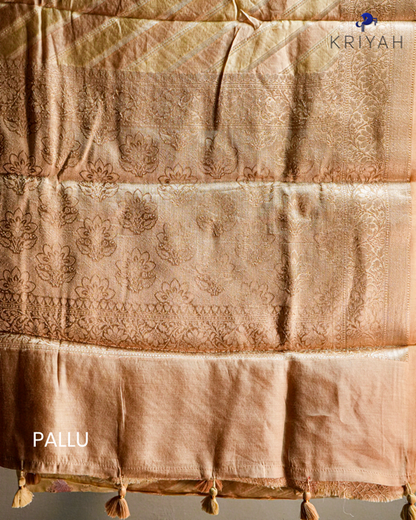 Chiniya silk Saree - Powder Yellow