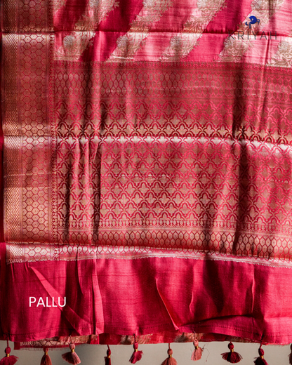 Chiniya Silk Saree - Red