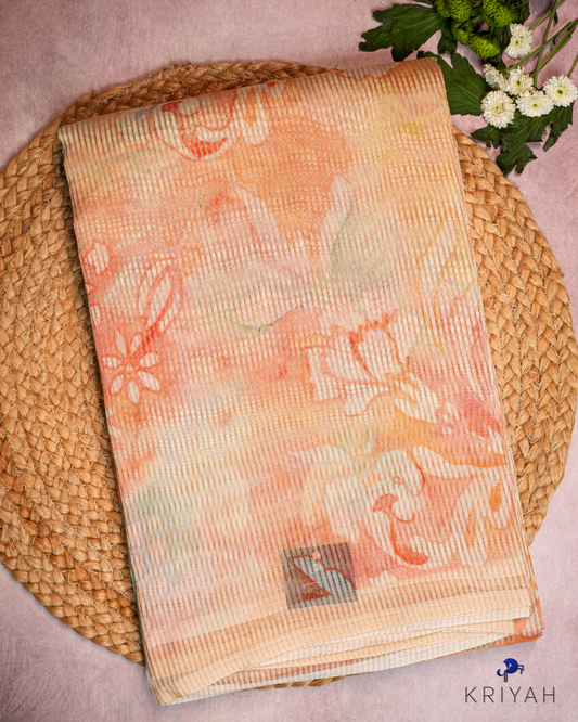 Tissue Organza Saree - Orange