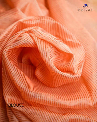 Tissue Organza Saree - Orange