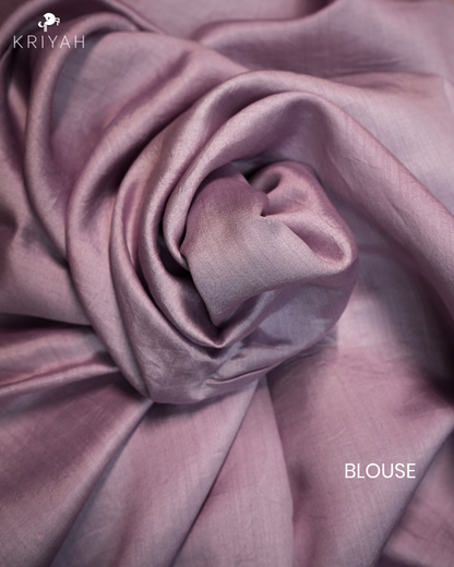 Embroidered Organza Saree - Lilac
