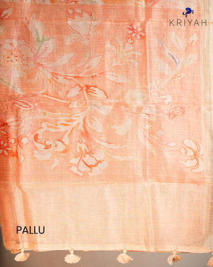 Tissue Organza Saree - Orange