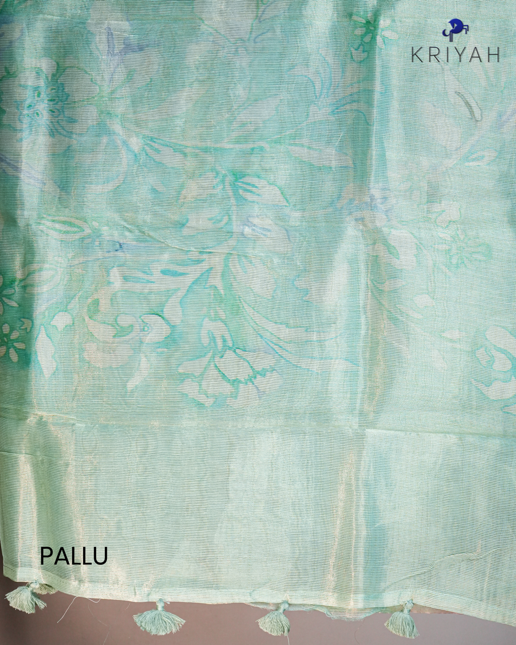 Tissue Organza Saree - Teal
