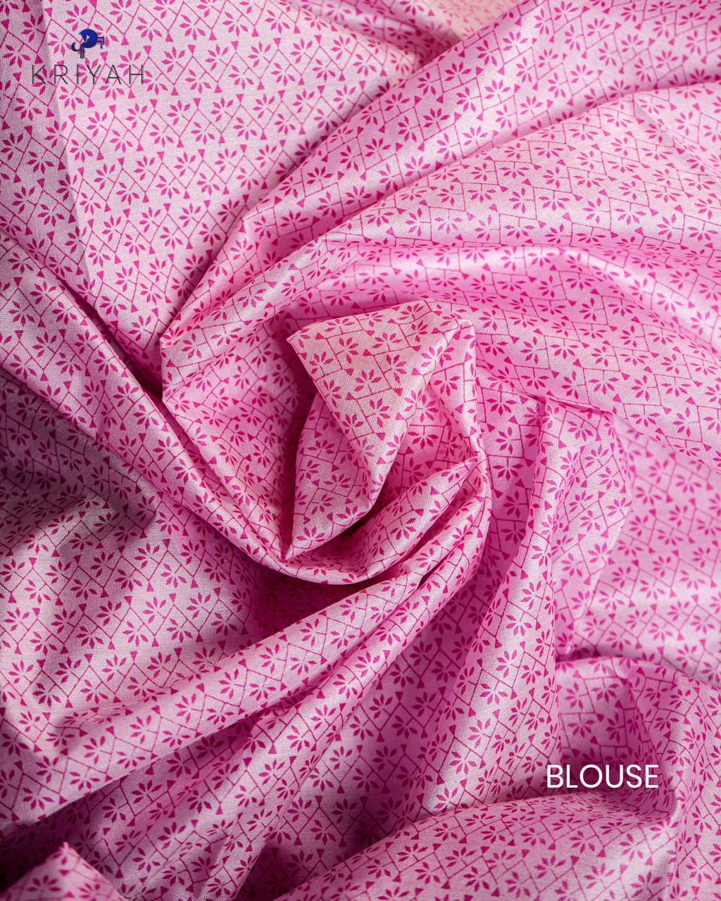 FLORAL PRINTED SILK WITH BORDER - LIGHT PINK