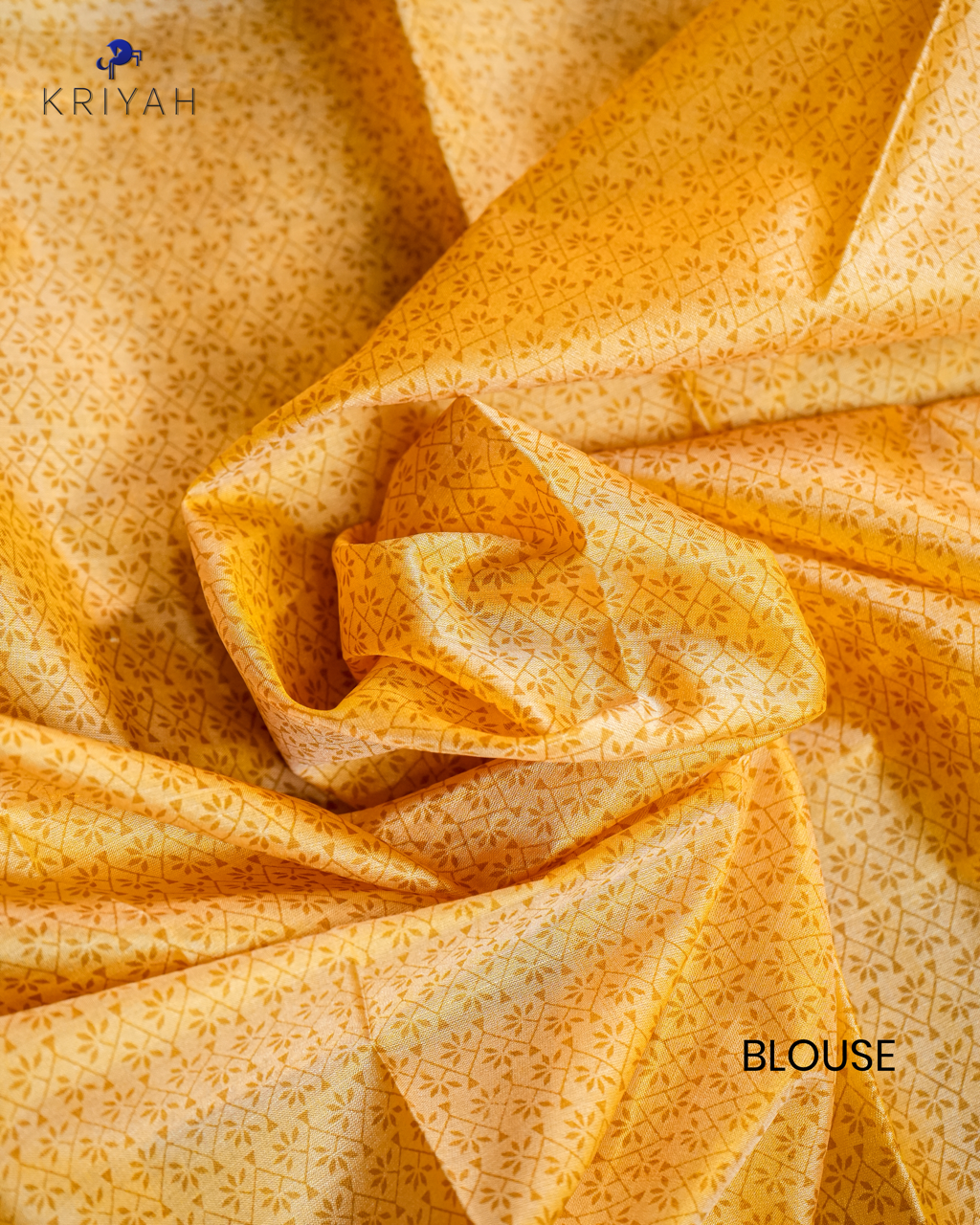 FLORAL PRINTED SILK WITH BORDER - LEMON YELLOW