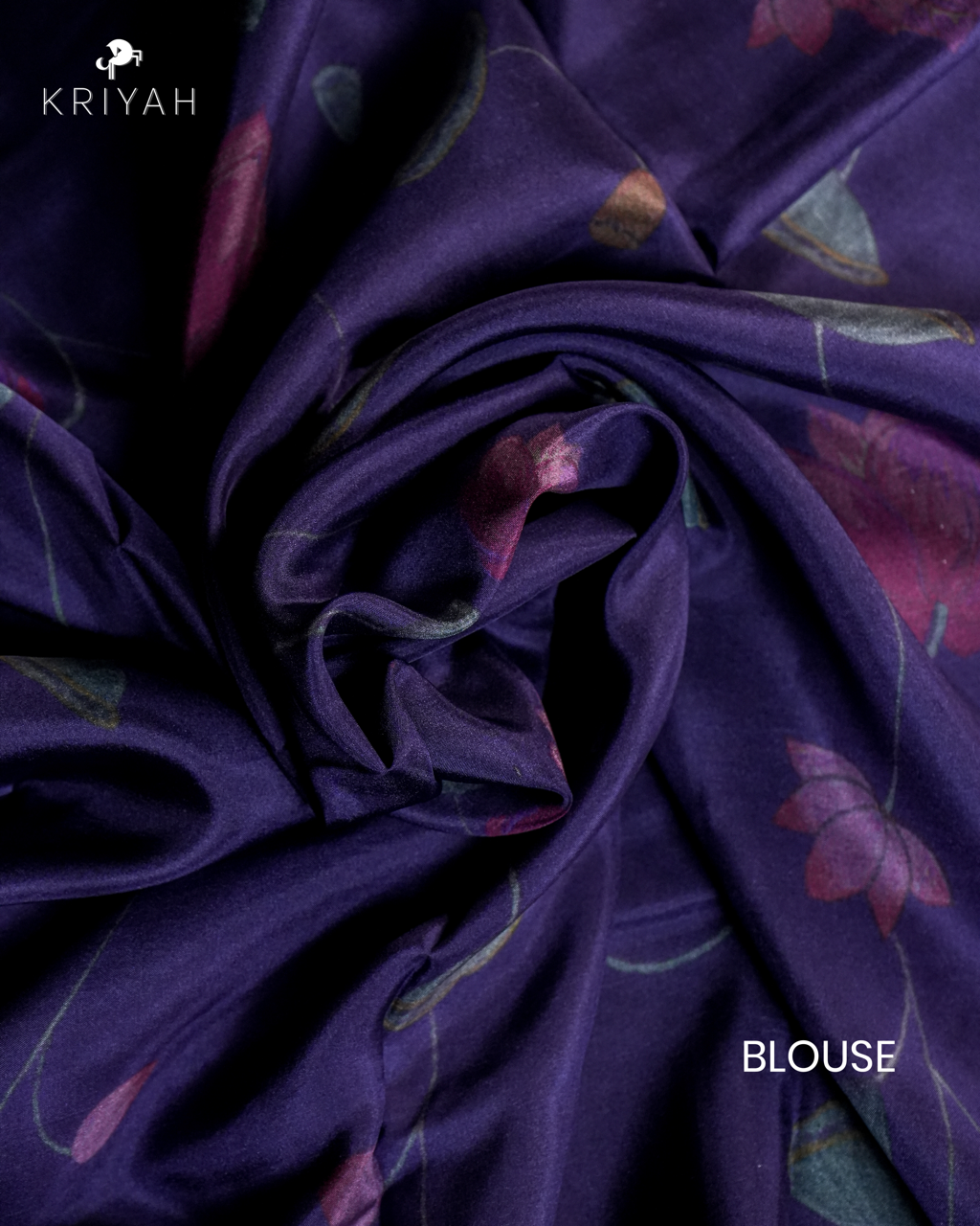 PRINTED SILK SAREE - INK BLUE