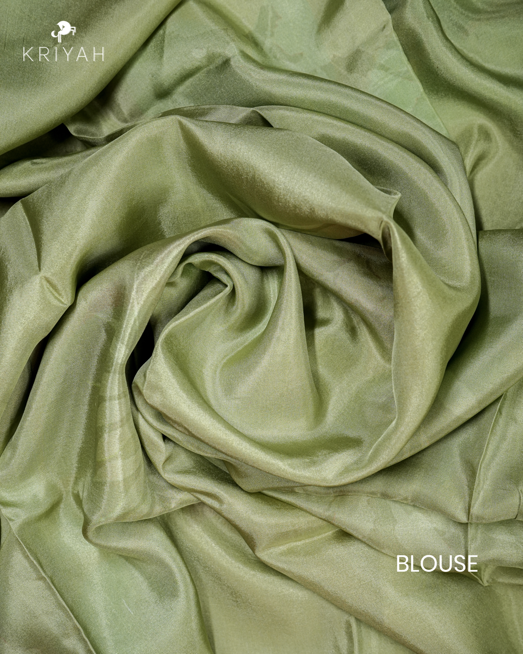 PRINTED SILK SAREE - OLIVE GREEN