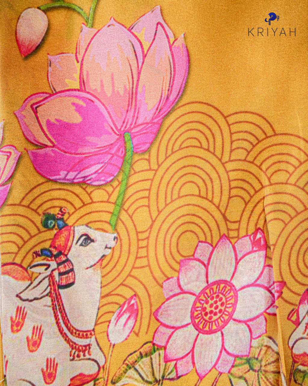 PRINTED SILK SAREE - GOLDEN YELLOW