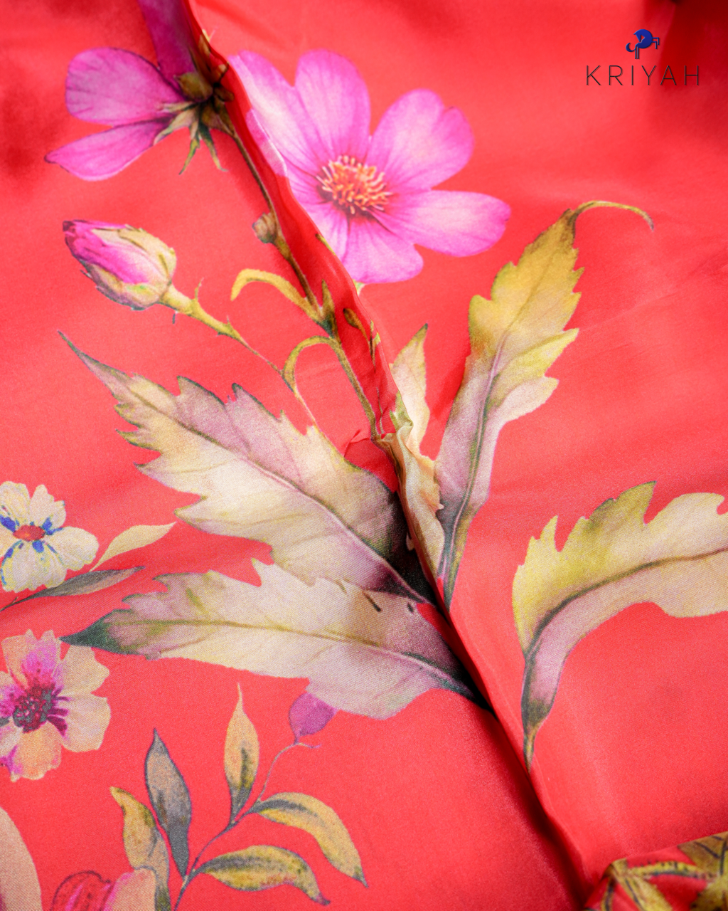 PRINTED SILK SAREE - RED