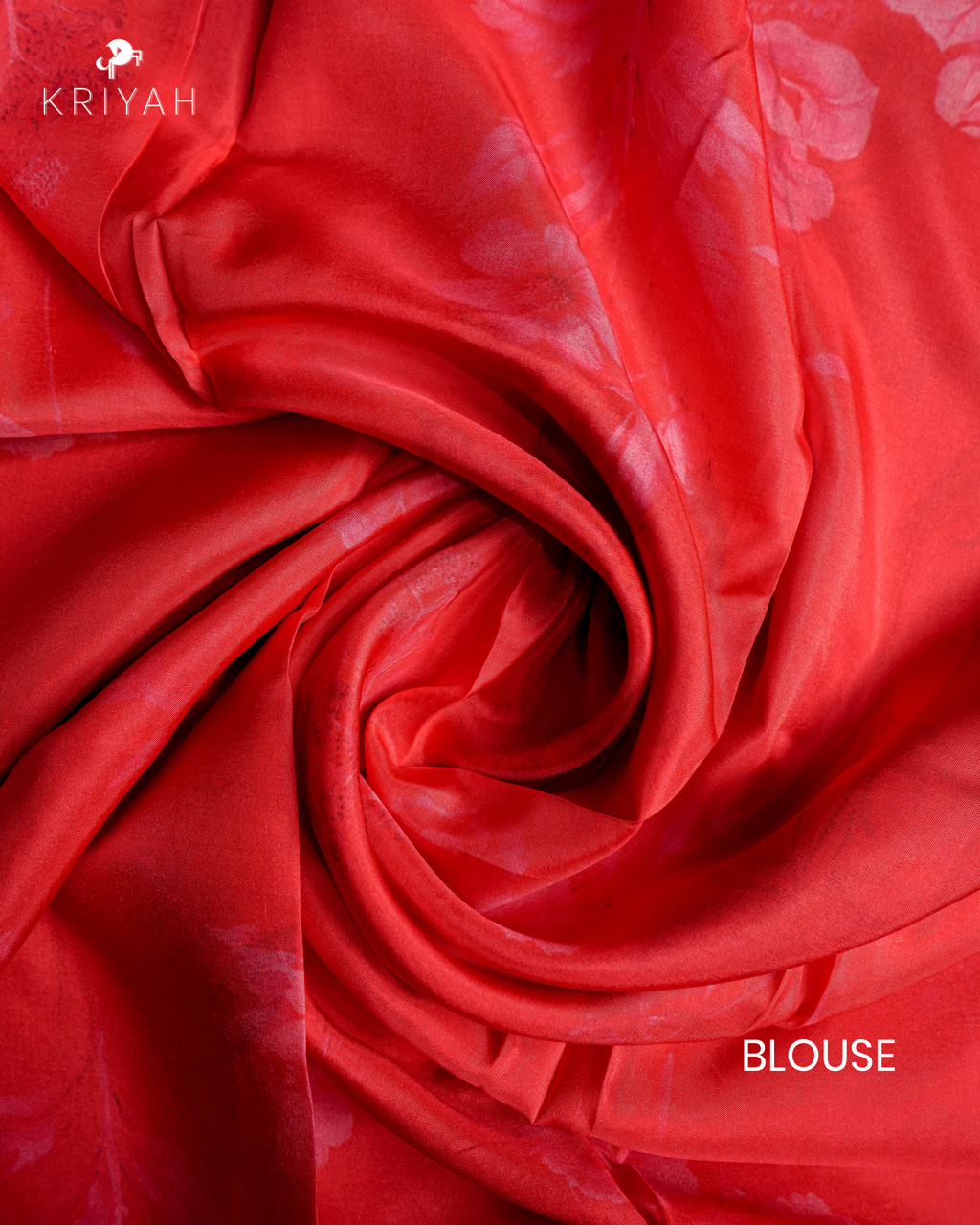 PRINTED SILK SAREE - RED