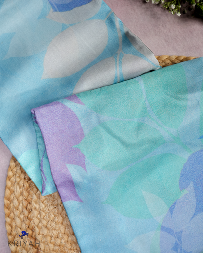 PRINTED SILK SAREE - BABY BLUE