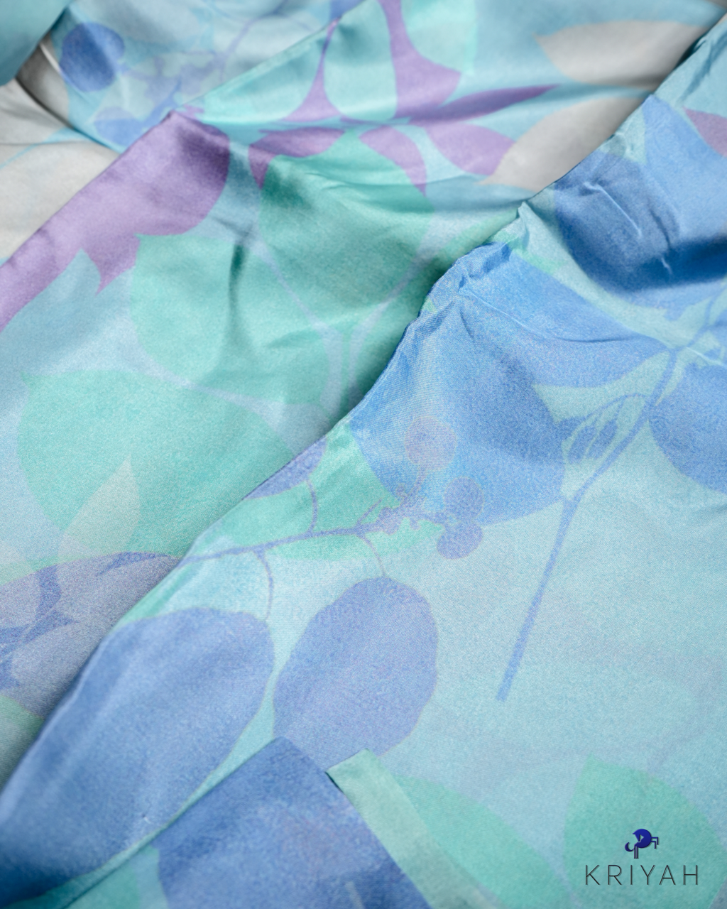 PRINTED SILK SAREE - BABY BLUE