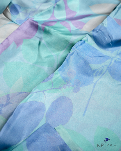 PRINTED SILK SAREE - BABY BLUE