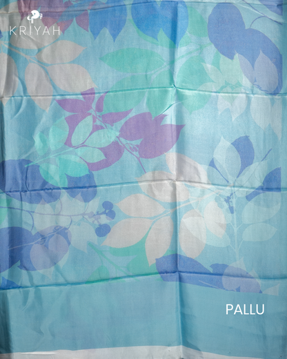 PRINTED SILK SAREE - BABY BLUE