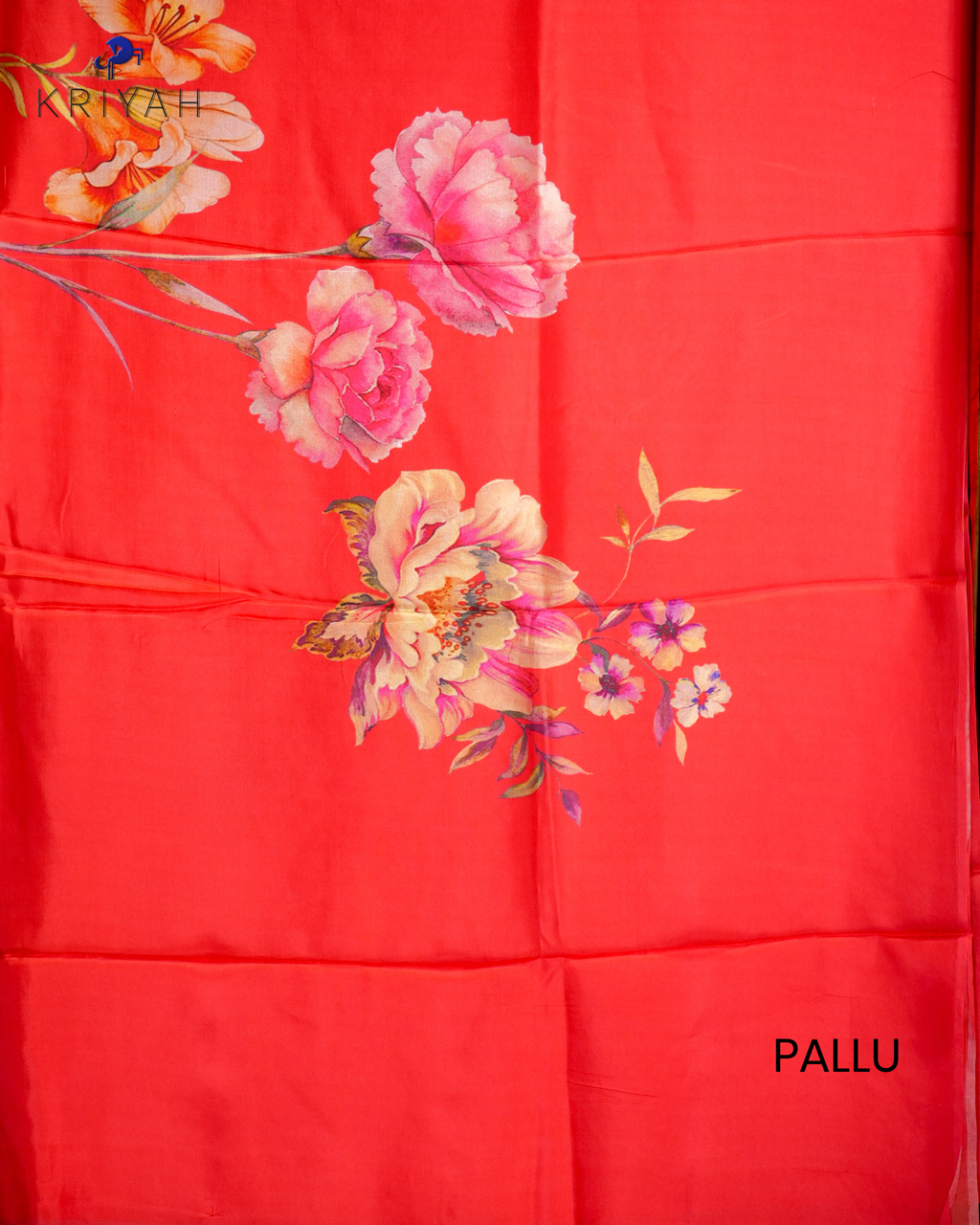 PRINTED SILK SAREE - RED