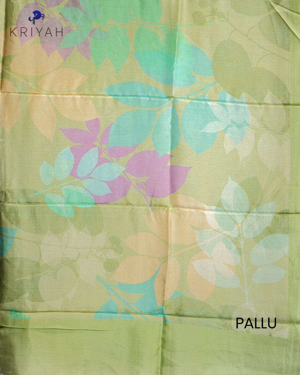 PRINTED SILK SAREE - OLIVE GREEN